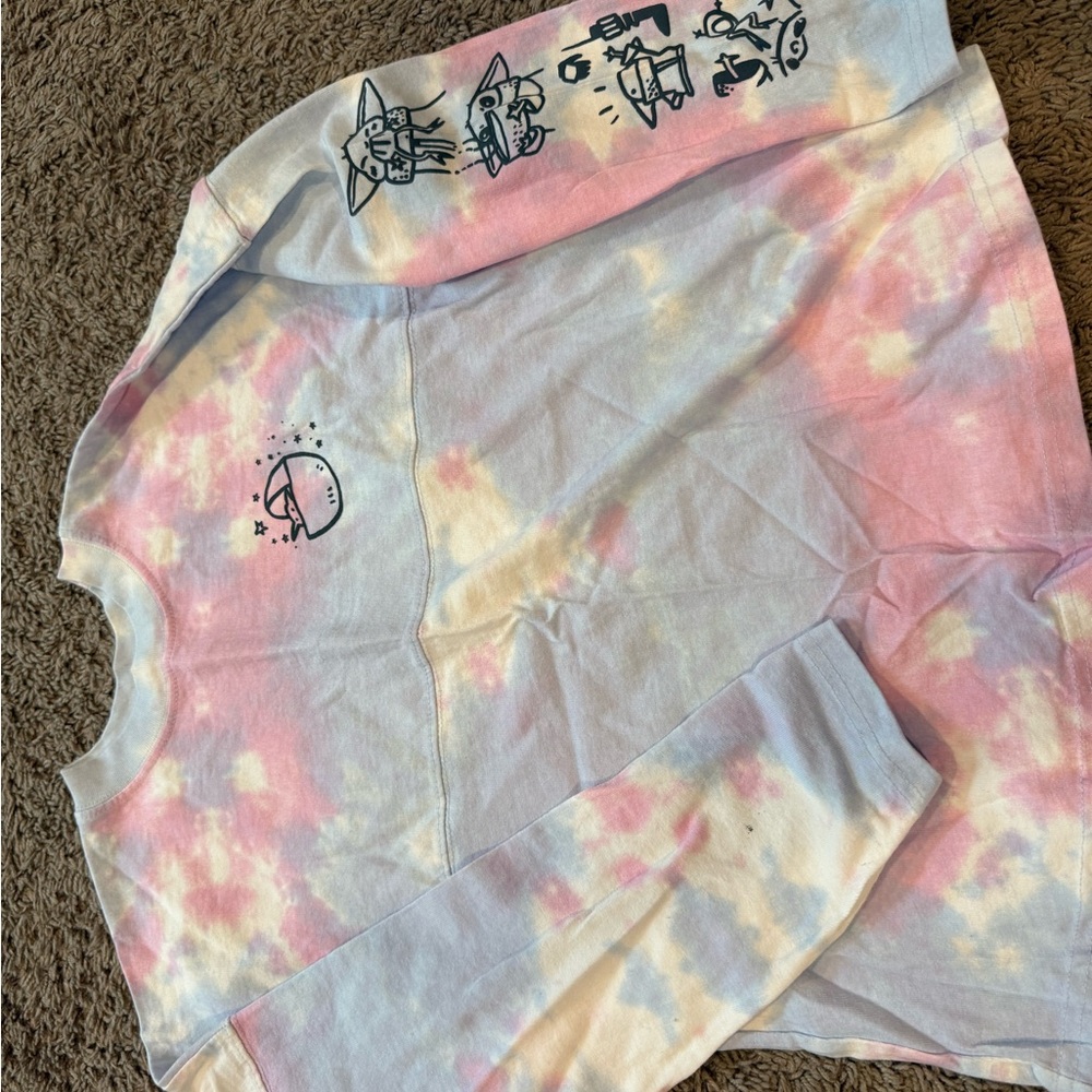 Walt Disney world Grogu Pink and Blue Long Sleeve Tie-Dye spirit jersey